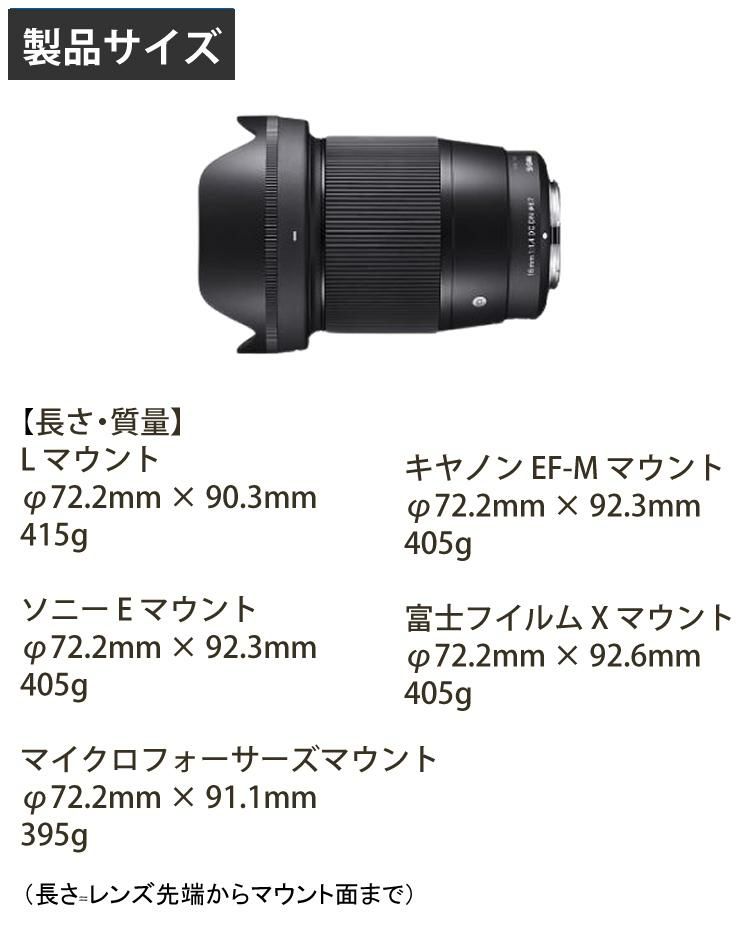 レビューでレンズキャッププレゼント シグマ 16mm F1.4 DC DN  C  ライカLマウント用