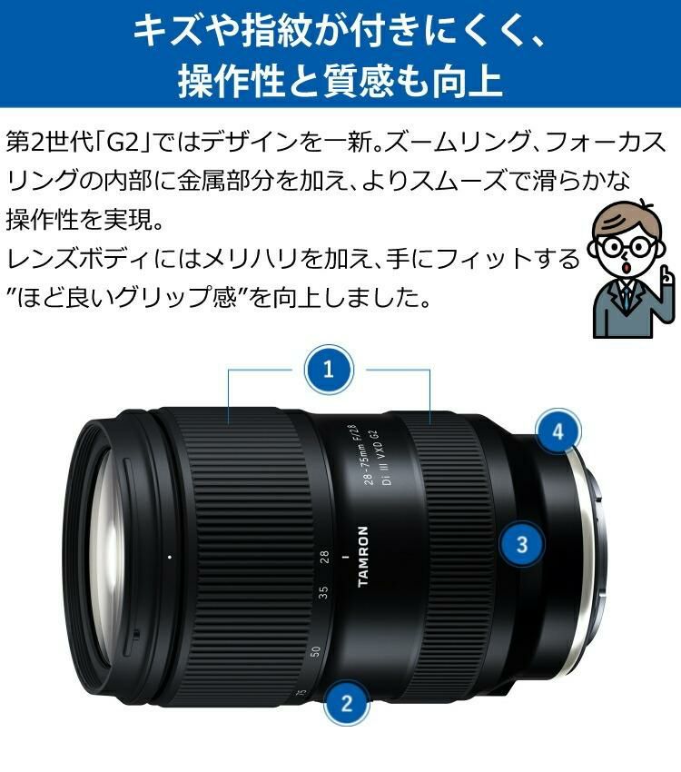 レビューでレンズキャッププレゼント タムロン 28-75mm F/2.8 Di III VXD G2 ソニーEマウント用 A063S