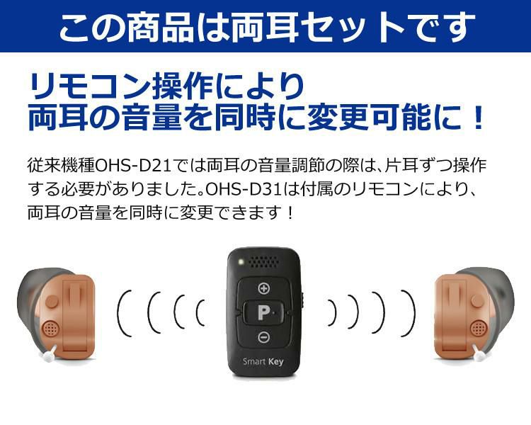 左右両耳セット オンキョー ONKYO 耳穴式補聴器 OHS-D31 KIT