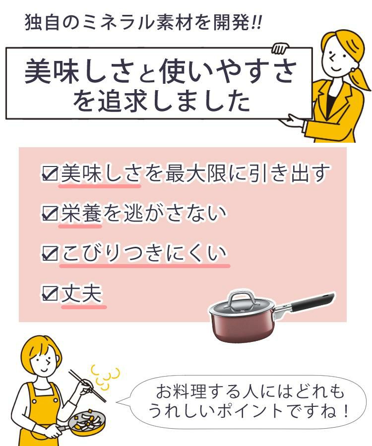 IH・ガス火 対応  無水調理 のできる ホーロー ミネラル鍋 WMF ヴェーエムエフ フュージョンテック ミネラル ソースパン 16cm W0515295290 片手鍋 ガラス蓋 付き