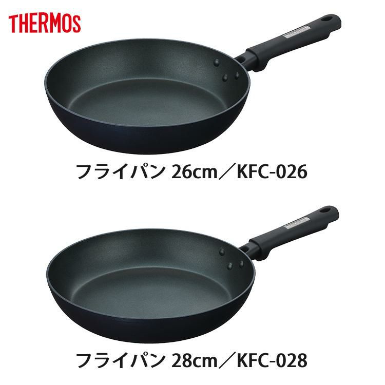 ふきん付 サーモス プラズマ超硬質コート フライパン 26cm＆28cm＆炒め鍋 28cm セット KFC-026＆KFC-028＆KFC-028D  ミッドナイトブルー MDB  THERMOS IH対応 調理器具 キッチン用品 ラッピング不可