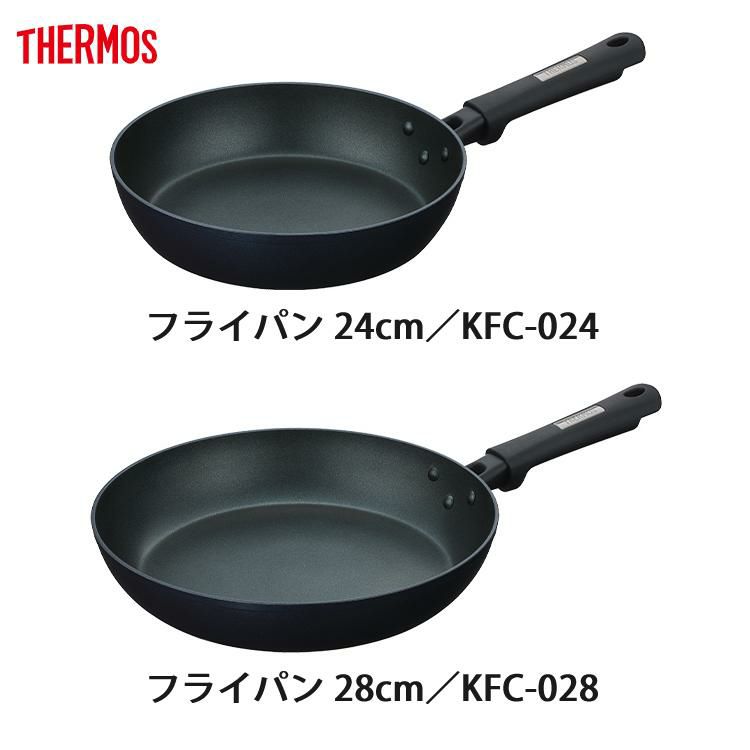 ふきん付 サーモス プラズマ超硬質コート フライパン 24cm＆28cm セット KFC-024＆KFC-028  ミッドナイトブルー MDB  THERMOS IH対応 調理器具 キッチン用品 ラッピング不可