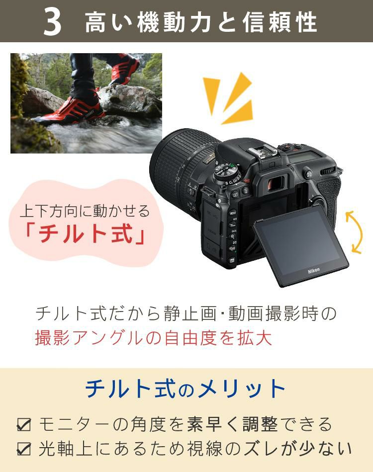 究極のパパカメラ6点セット <br> ニコン D7500 ボディ＆タムロンレンズ 18-400mm F/3.5-6.3 Di II VC HLD B028N Wi-Fi内蔵 Bluetooth内蔵 タッチパネル チルト式 Nikon 運動会 発表会 卒業式 カメラ女子 カメラ男子 レンズ1本付  ラッピング不可