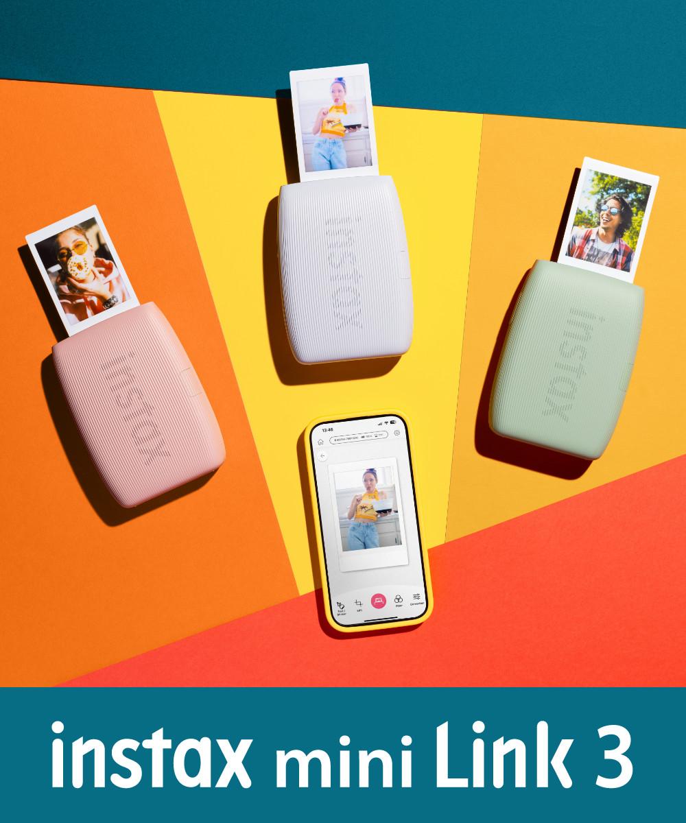 富士フイルム チェキ スマホプリンター instax mini Link3 セージグリーン  ケース・フィルム40枚・ペンセット