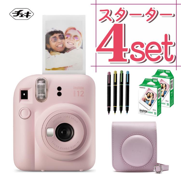 富士フイルム チェキ インスタントカメラ instax mini 12 ブロッサムピンク 4点セット