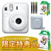 富士フイルム チェキ インスタントカメラ instax mini 12 クレイホワイト 4点セット