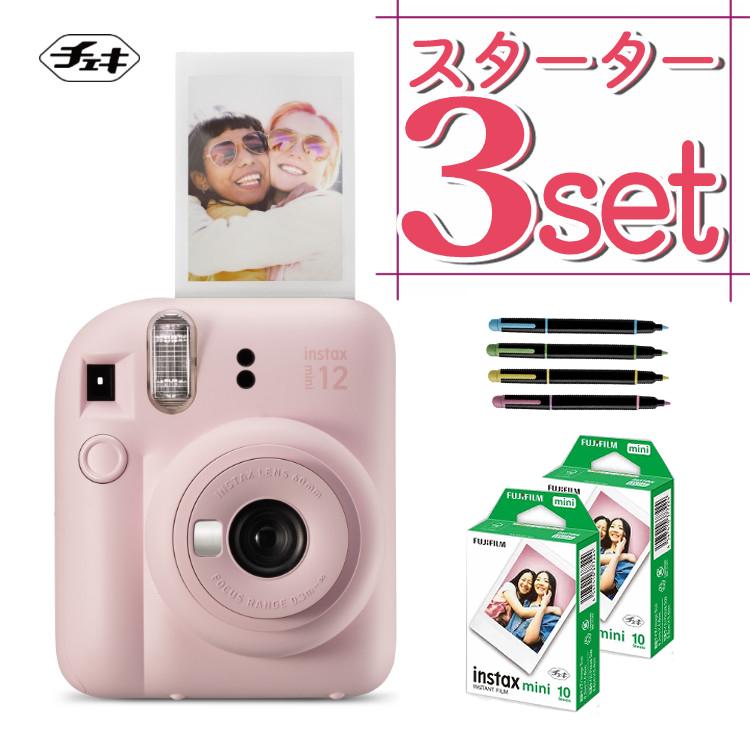 富士フイルム チェキ インスタントカメラ instax mini 12 ブロッサムピンク 3点セット