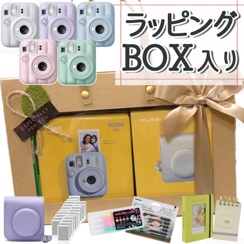 富士フイルム ラッピングBOX チェキ instax mini12 本体 ケース フィルム20枚 アルバム ペン  5点セット  クリスマスプレゼント