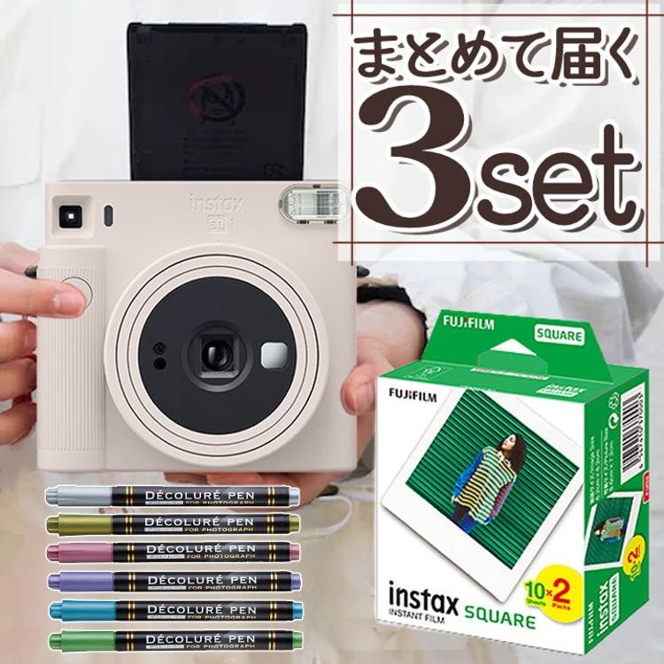 富士フイルム チェキスクエア instax SQUARE SQ1 SQ-1   チョークホワイト  3点セット