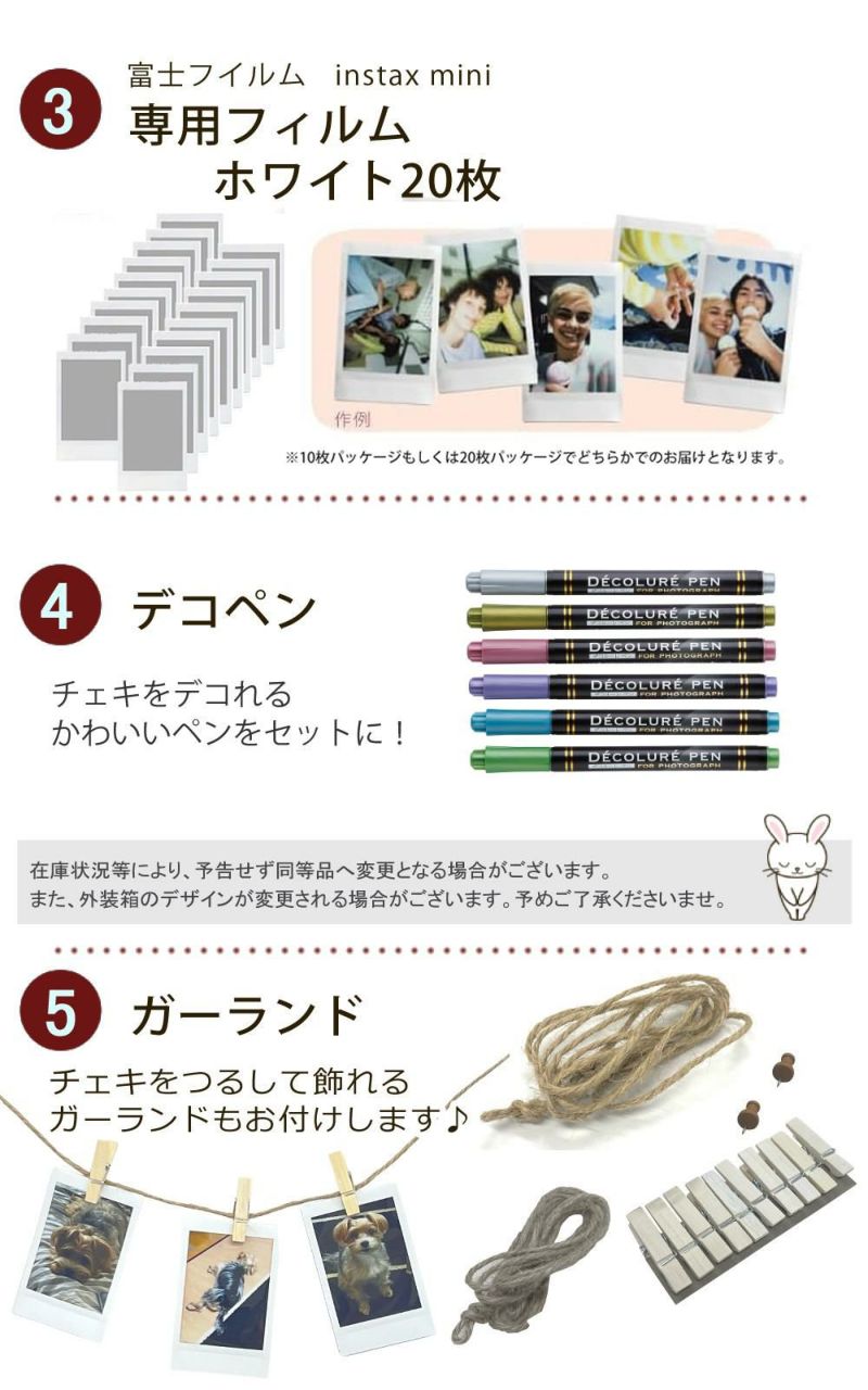 レビュー特典！ 富士フイルム チェキ instax mini 40 4点セット