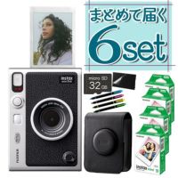 富士フイルム チェキ instax mini Evo ブラック インスタックスミニ  ハイブリット インスタントカメラ 7点セット