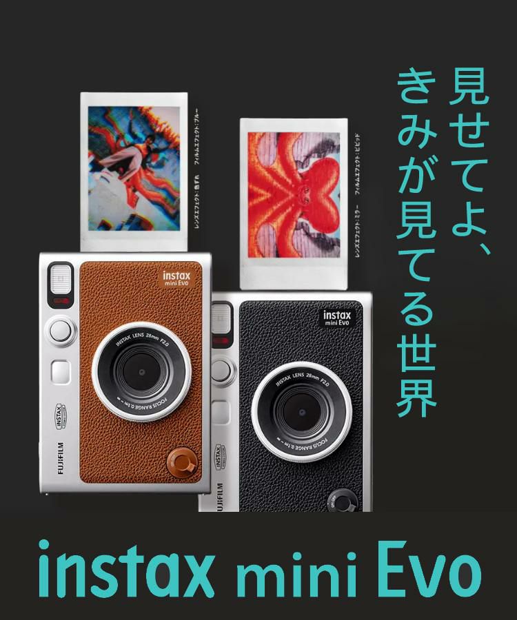 富士フイルム チェキ instax mini Evo ブラック インスタックスミニ  ハイブリット インスタントカメラ 7点セット