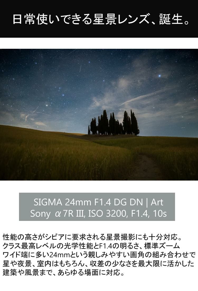 レビューでレンズキャッププレゼント  バッグ付き シグマ 24mm F1.4 DG DN  A  ソニーEマウント用