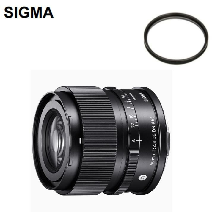 レンズ保護フィルター付！  レンズ シグマ 90mm F2.8 DG DN C  ソニーEマウント用