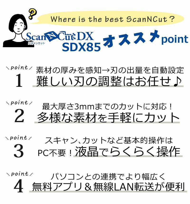 レビューで北海道米プレゼント   布加工におすすめ！セット カッティングマシン ブラザー ScanNCut DX スキャンカットDX SDX85  CMZ0901  PC不要 パソコン不要 タッチパネル  家庭/店舗/オフィス/カッティングマシーン/brother   ラッピング不可