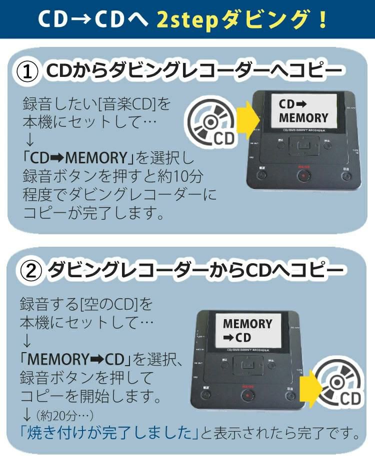 テレビ接続に便利なHDMIケーブル3m付き  DVD ダビング レコーダー CD USB 録画 録音 ダビングメディアレコーダー DMR-0720 とうしょう TOHSHOH