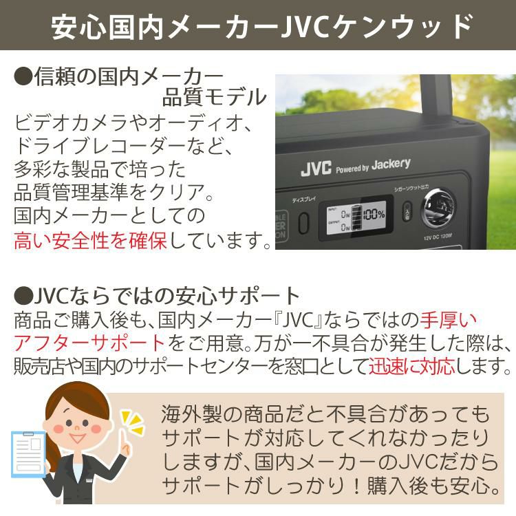 レビューで北海道米プレゼント JVC ポータブル電源 BN-RB37-C + ソーラーパネル BH-SP100-C  ポータブルバッテリー 375Wh ジャクリ ジャックリー 充電池 非常用 防災用 おすすめ キャンプ ラッピング不可