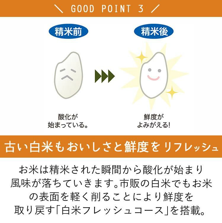 象印 精米機 BR-WA10-WA つきたて風味＆北海道産玄米3種セット＆綿ふきん 食べ比べ！北海道米3種付き