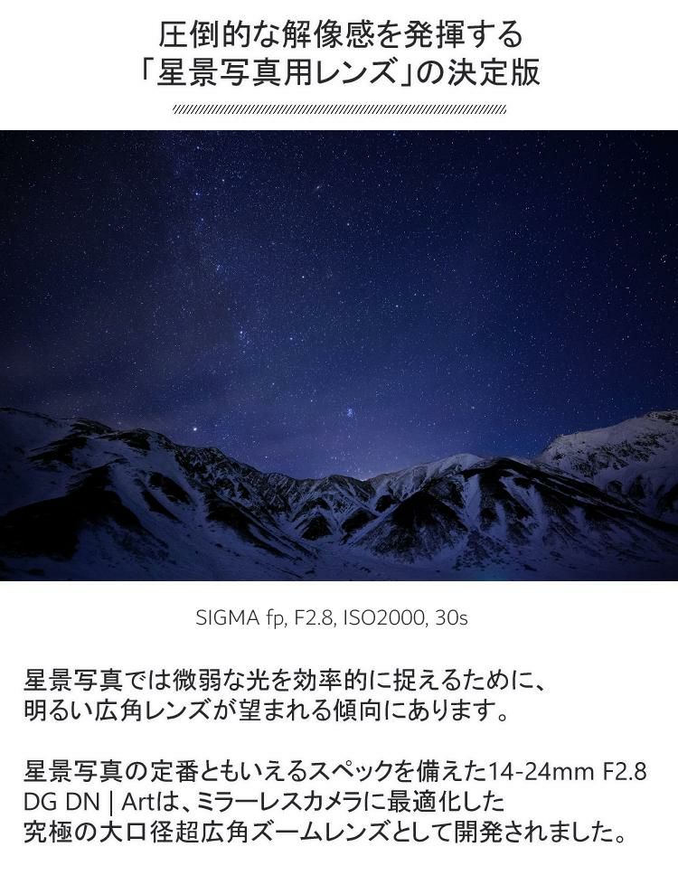 レンズ シグマ 14-24mm F2.8 DG DN A  ソニーEマウント用