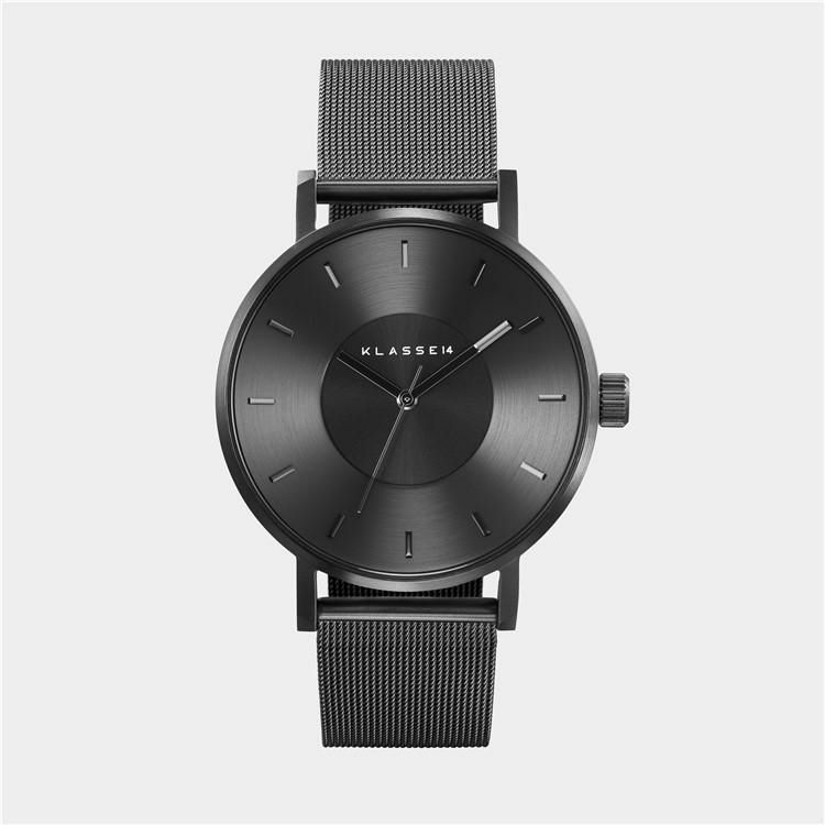 セット  正規品/2年保証 KLASSE14 クラスフォーティーン VO17BK005M ボラーレ ダークメタル ブラック 42mm メッシュ メンズ  カジュアル ビジネス ＆ バングル M サイズ