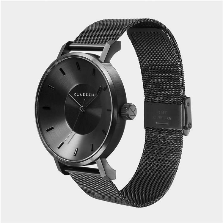 セット  正規品/2年保証 KLASSE14 クラスフォーティーン VO17BK005M ボラーレ ダークメタル ブラック 42mm メッシュ メンズ  カジュアル ビジネス ＆ バングル M サイズ