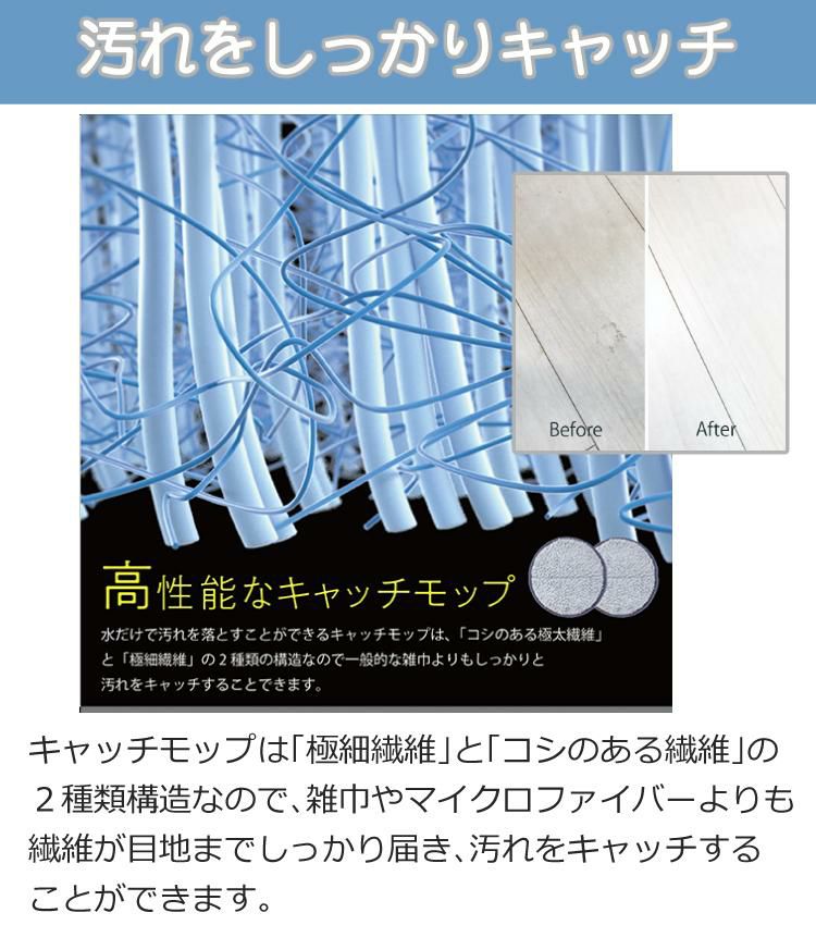 ネオプラス Neo+ 回転モップ ZJ-MA21-WH 室内・屋外用替えパッド各2枚セット ホワイト CCP