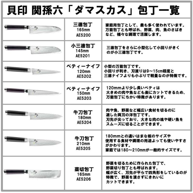 包丁を長くお使い頂くために！ふきん付 貝印 関孫六 ダマスカス ペティナイフ 120mm AE-5202 [AE5202][包丁]