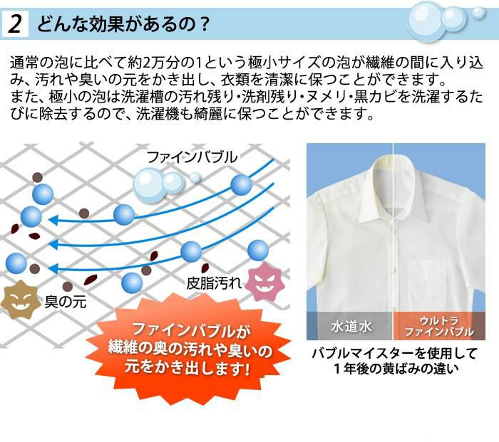 洗濯機用 バブルマイスター 富士計器  泡発生装置  ウルトラファインバブル発生装置 皮脂汚れ 加齢臭 対策