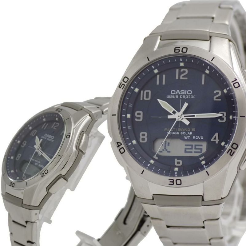 CASIO カシオ  wave ceptor ウェーブセプター   WVA-M640D-2A2JF メンズ ネイビー 時計ケース＆クロスセット