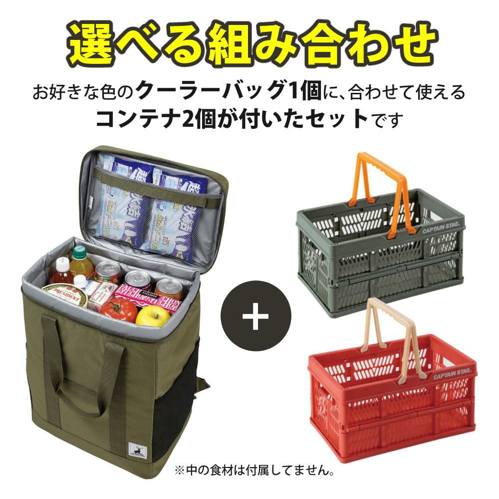キャプテンスタッグ リュック型 クーラーバッグ ＆ FDハンディコンテナ Sサイズ  2個  セット  カラー選択式  CAPTAINSTAG ラッピング不可