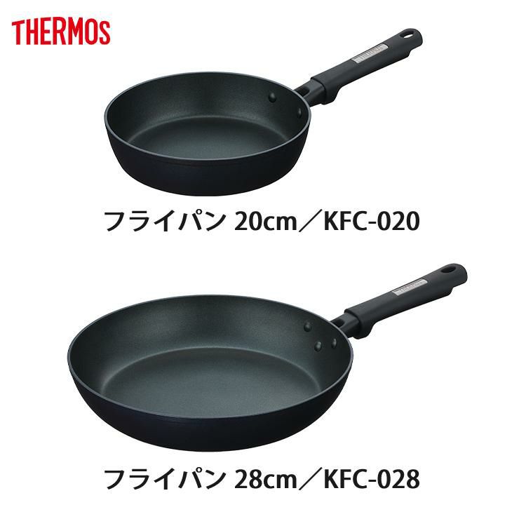 スポンジ付 サーモス プラズマ超硬質コート フライパン 20cm＆28cm＆炒め鍋 28cm セット KFC-020＆KFC-028＆KFC-028D  ミッドナイトブルー MDB  THERMOS IH対応 調理器具 キッチン用品 ラッピング不可