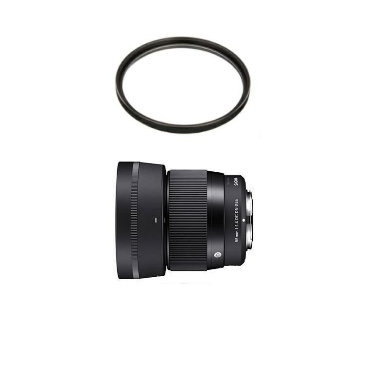 レンズ保護フィルター付！  レンズ シグマ 56mm F1.4 DC DN C  キヤノンEF-Mマウント用