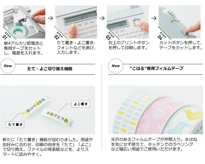 キングジム こはる ラベルライター MP20 フィルムテープセット HITOTOKI