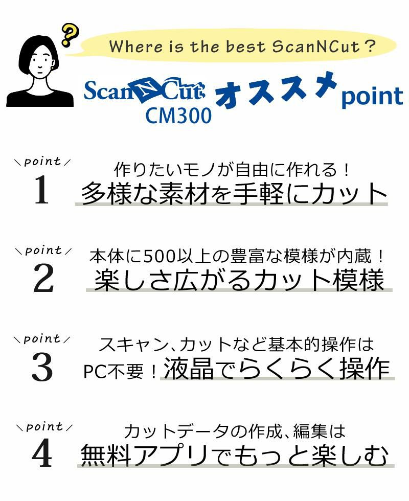 カッティングマシン   ブラザー ScanNCut CM300 スキャンカット ステッカー クラフト 小物 カッティングマシーン 店舗 オフィス 家庭用  CMZ0102/CM-300   brother  ラッピング不可