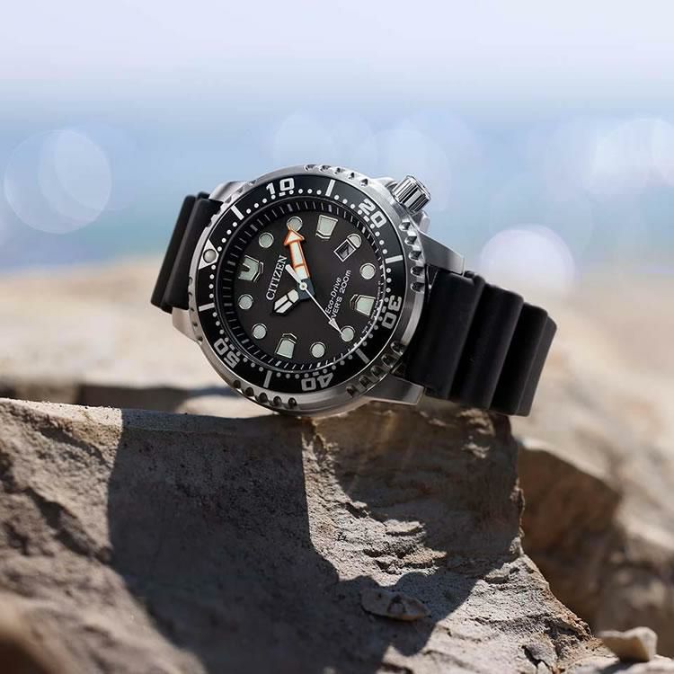 シチズン プロマスター 腕時計 MARINE ダイバー200m ソーラー ブラック メンズ 国内正規品 BN0156-05E
