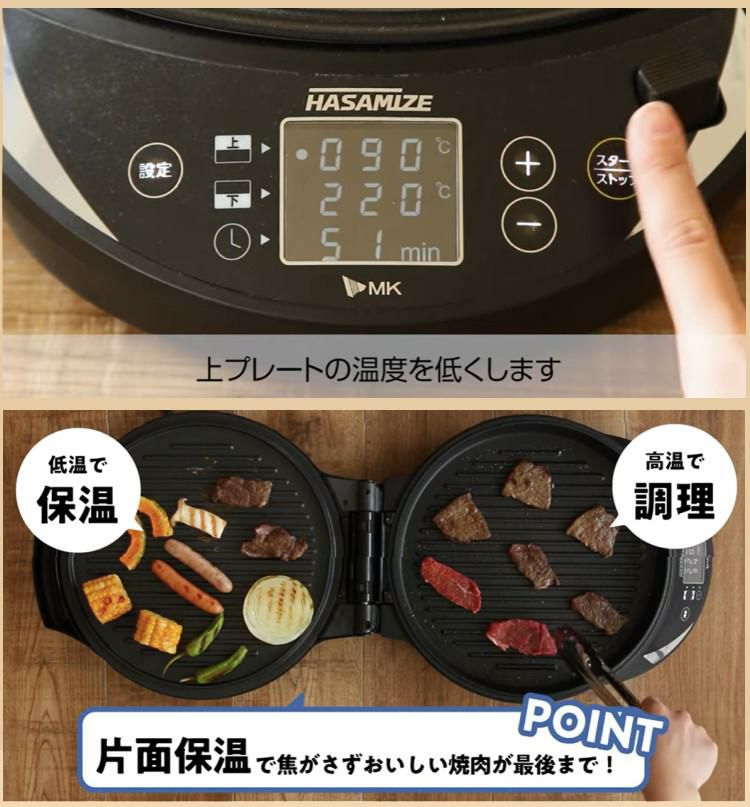 ラム肉600g＋たれ付セット エムケー精工 両面焼きホットプレート TKH-315K＋米谷産業 オーストラリア産 ラム肩ローススライス ラムショルダースライス 味付きラム ジンギスカン 各200ｇ ×1　計600ｇ＋ベル食品　ジンギスカンのたれ 200ml