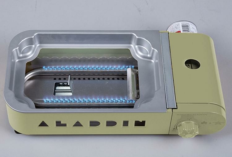 ロゴス LOGOS × SENGOKU ALADDIN ポータブル ガス ホットプレート プチパン-BC  81060015  アラジン コラボ 限定 グリーン 卓上 コンパクト BBQ グリル<br> ラッピング不可