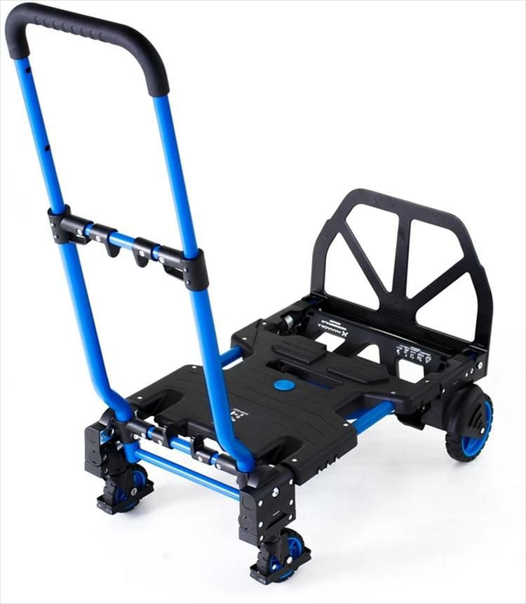 HANAOKA F-CART 2x4  ブルー  花岡 折りたたみ式 2WAY フラットカート ツーバイフォー <br> ラッピング不可