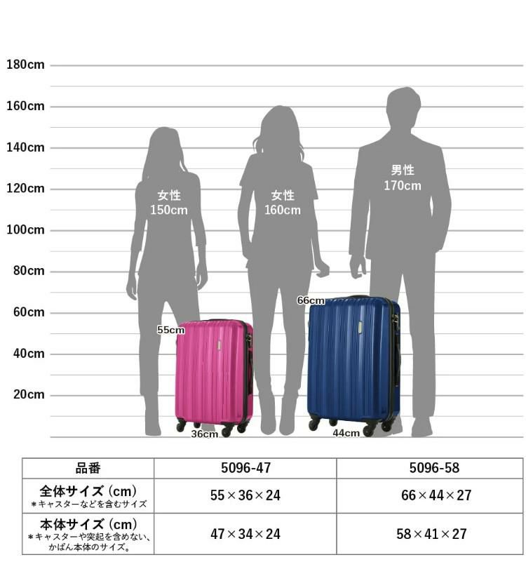 レジェンドウォーカー スーツケース ハードケース Sサイズ ブラック 35L 1泊 2泊 ファスナータイプ 旅行 ビジネス 出張 軽量ポリカーボネート 機内持込 小型 軽量 コンパクト 5096-47-BK ラッピング不可