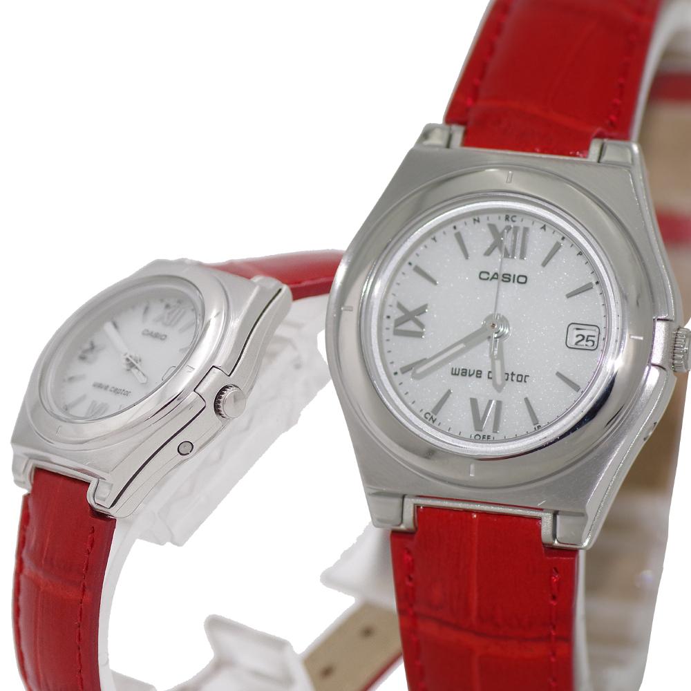 CASIO wave ceptor  LWQ-10LJ-4A2JF＆DQD-805J-8JF レディース レッド  置き時計セット