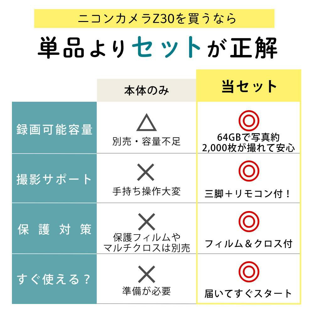 レビューでホットシュープレゼント <br> リモコン/風防マフ他便利グッズ付7点セット  Nikon ニコン ミラーレスカメラ Z30 16-50 VR レンズキット コンパクト 軽量 エントリーモデル VLOG カメラ Vlog撮影 動画 YouTube ラッピング不可