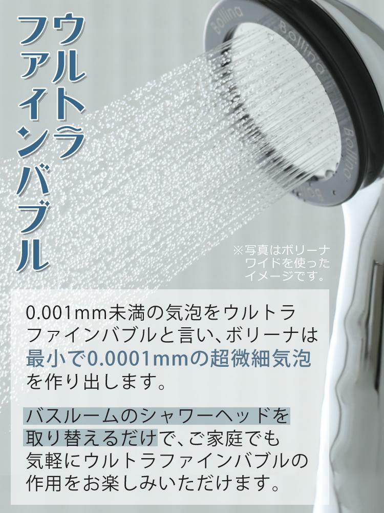 正規販売店  貼ってはがせるホルダー付 浴びる全身美顔器 シンプルモデル シャワーヘッド ボリーナワイド TK-7007-SL シルバー TKS 田中金属製作所 ウルトラファインバブル バスグッズ 美容 節水 美肌 スキンケア 保湿 保温 マイクロナノバブル 全身美肌