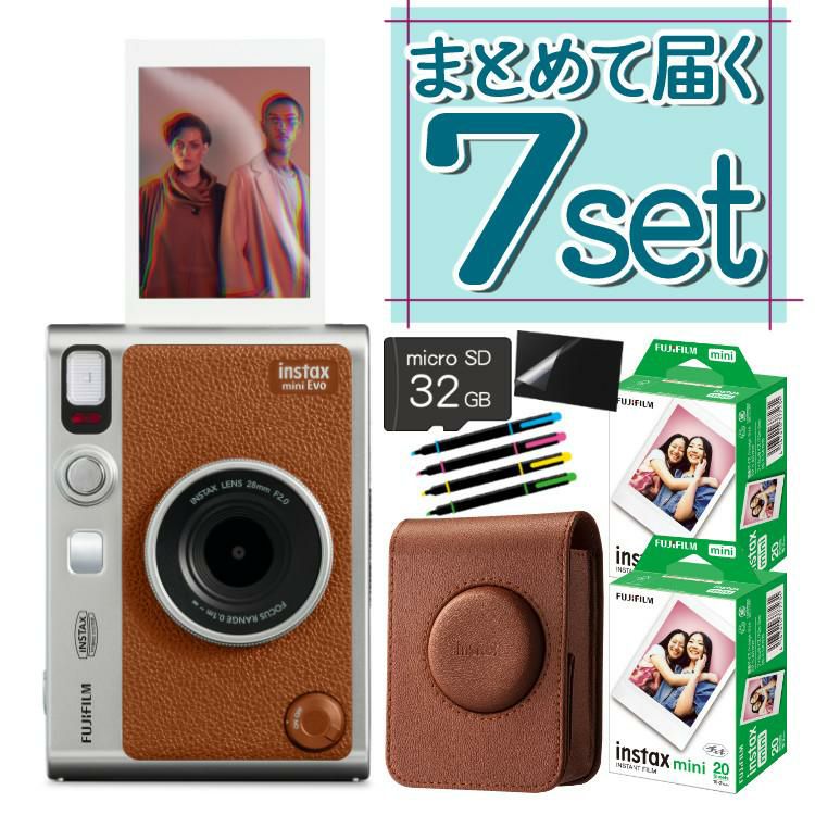 富士フィルム チェキ instax mini Evo ブラウン 7点セット