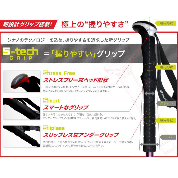 シナノ FAST-115 カーボンW 2本1組 伸縮タイプ #21S-03NV/#21S-02WIN SINANO トレッキングポール