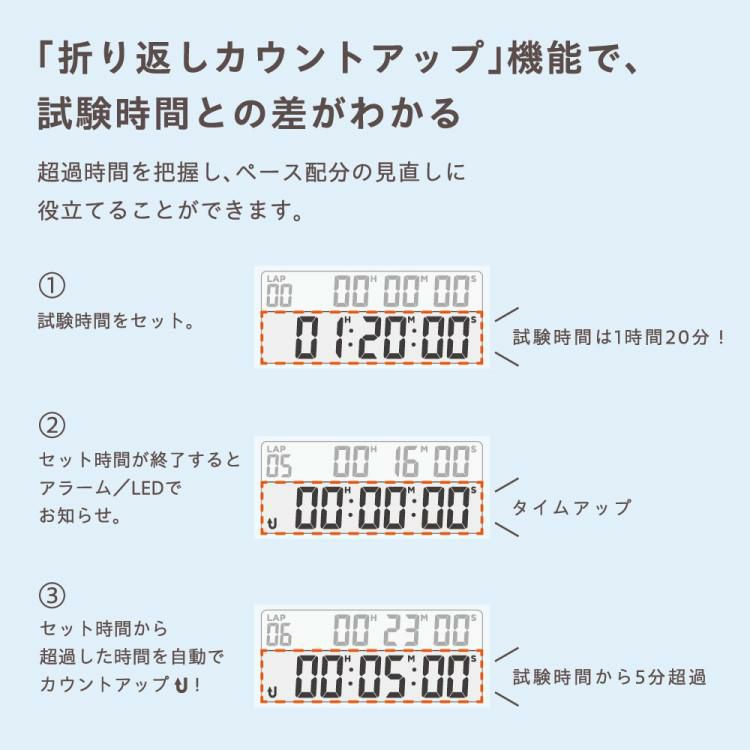 単4電池＆暗記ペン 付き  キングジム 学習タイマー ルラップ LLT10 ラーニングタイマー タイマー式学習法 LAPタイム カレンダー カウントダウン 消音 KING JIM LeLap 試験勉強 勉強 学習 タイマー 受験