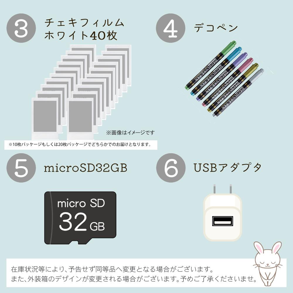 富士フイルム チェキカメラ チェキ instax mini LiPlay ディープブロンズ インスタックスミニ  フィルム40枚＆巾着ポーチセット