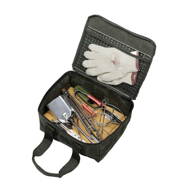 収納ケースつきセット  キャプテンスタッグ 木蓋付き キャンプ 焚火鍋 18cm ＆ 帆布 ダッチオーブンバック  UH-4124 ＆ UG-3073  CAPTAINSTAG