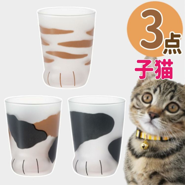 アデリア ここねこ coconeco 子猫 グラス 230ml ミケ トラ ブチ グラス3点セット 食洗機不可  ラッピング不可  熨斗対応不可