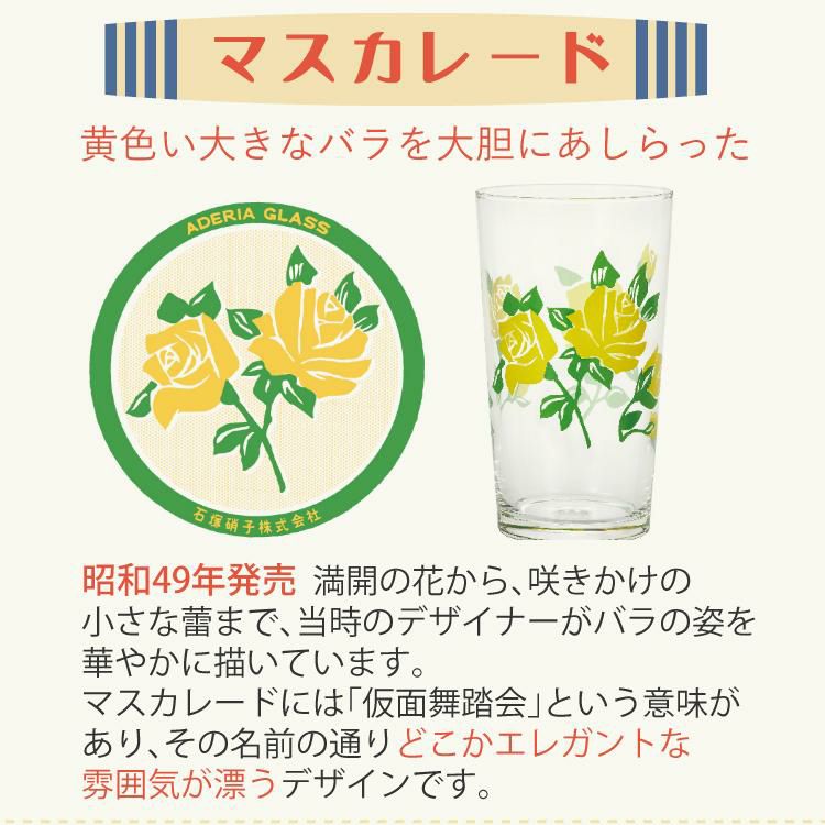 アデリアレトロ 脚付きグラス 野ばな コレック 風船 マスカレード ラプソディー花の輪 6点セット  ラッピング不可  熨斗不可