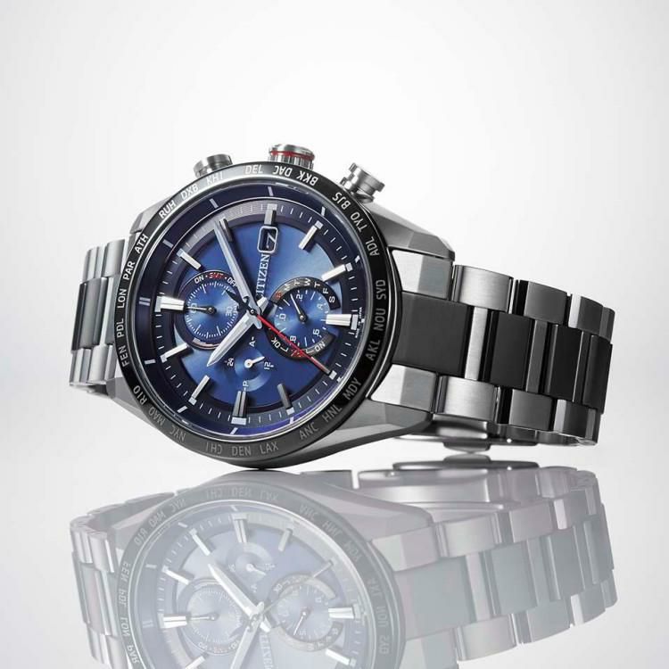 時計ケース丸型・クロス付  シチズン CITIZEN 腕時計 AT8186-51L アテッサ ATTESA メンズ ダイレクトフライト ACT Line 多針アナログ チタンバンド ソーラー電波  国内正規品